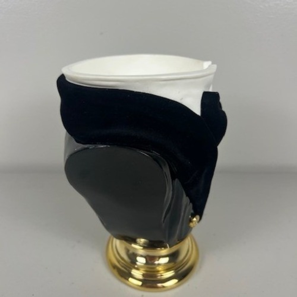 Bath & Body Works Tuxedo‎ 3-Wick Candle Holder Bust Velvet Bow Tie Gold Accents - Picture 5 of 11